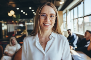 Woman smiles
